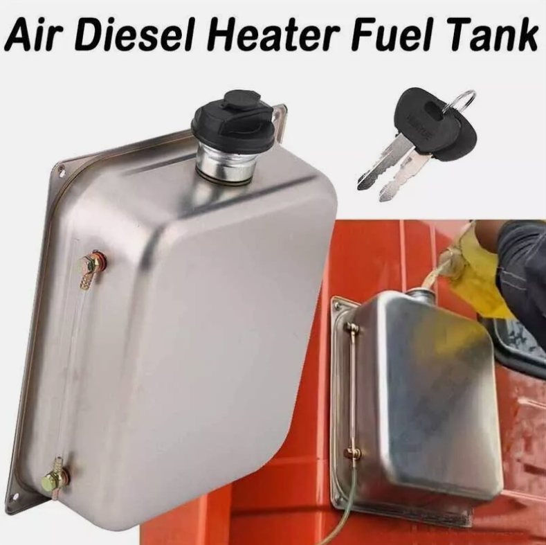 8L Diesel Air Heater Fuel Tank Oil with Lock 2 Keys Stainless Steel