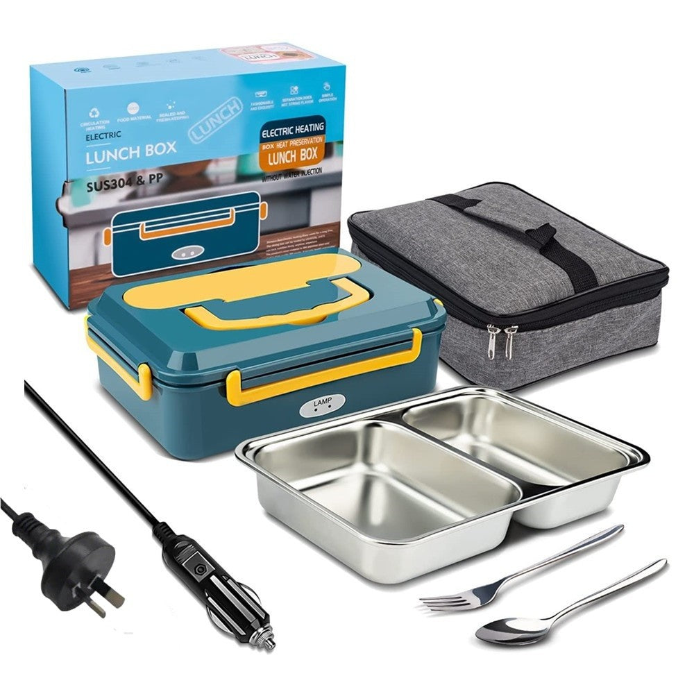Portable Electric Heated Car Plug Heating Hot Travel Lunch Box Bento Food Warmer