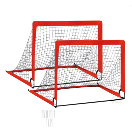Red 2 Pack Kid Football Goals Pop Up Soccer Goals