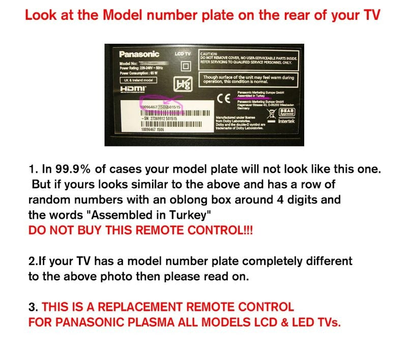 2025 Generic Smart LED LCD TV Remote with NETFLIX Button for Panasonic