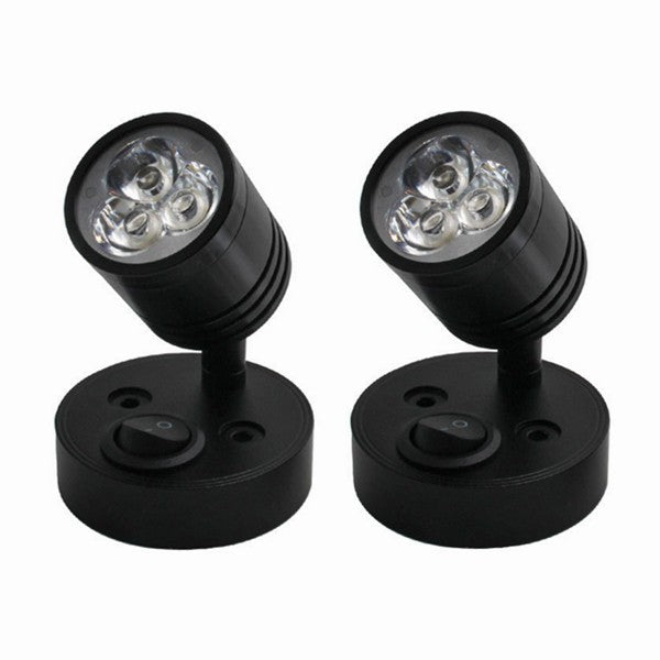 2Pcs 12V LED Interior Spot Reading Light Wall Lamp Switch For Caravan Camper
