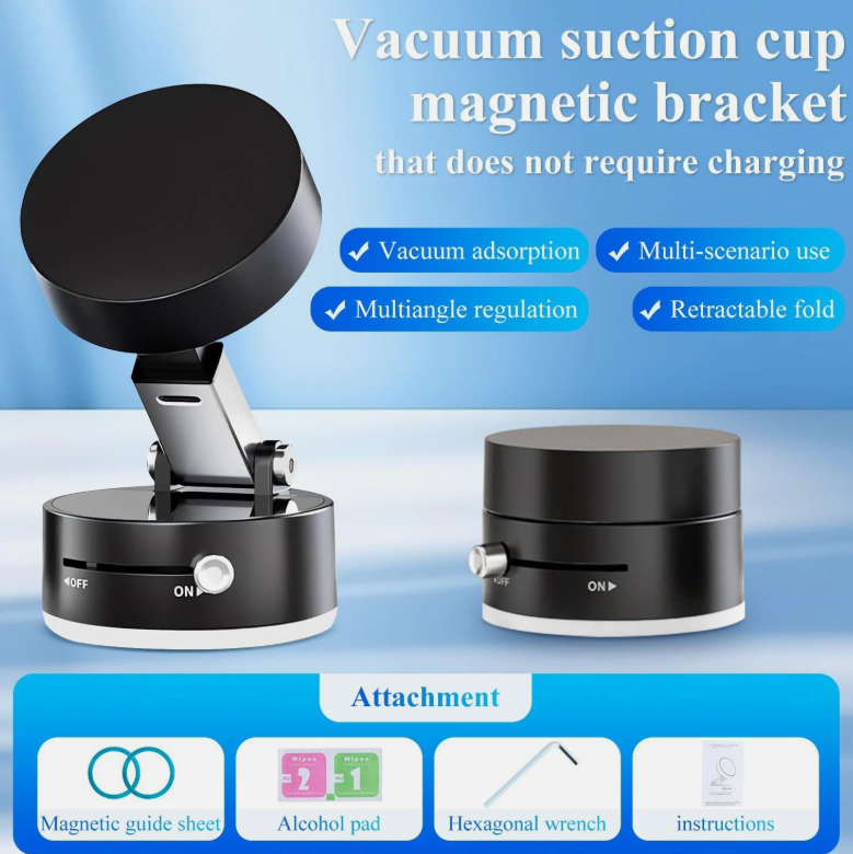 Vacuum Magnetic Suction Cup Car Phone Holder Stand Car Mount Foldable Holder AU