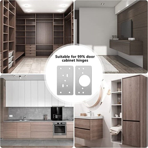 8PCS Cabinet Door Hinge Repair Plate with Screws