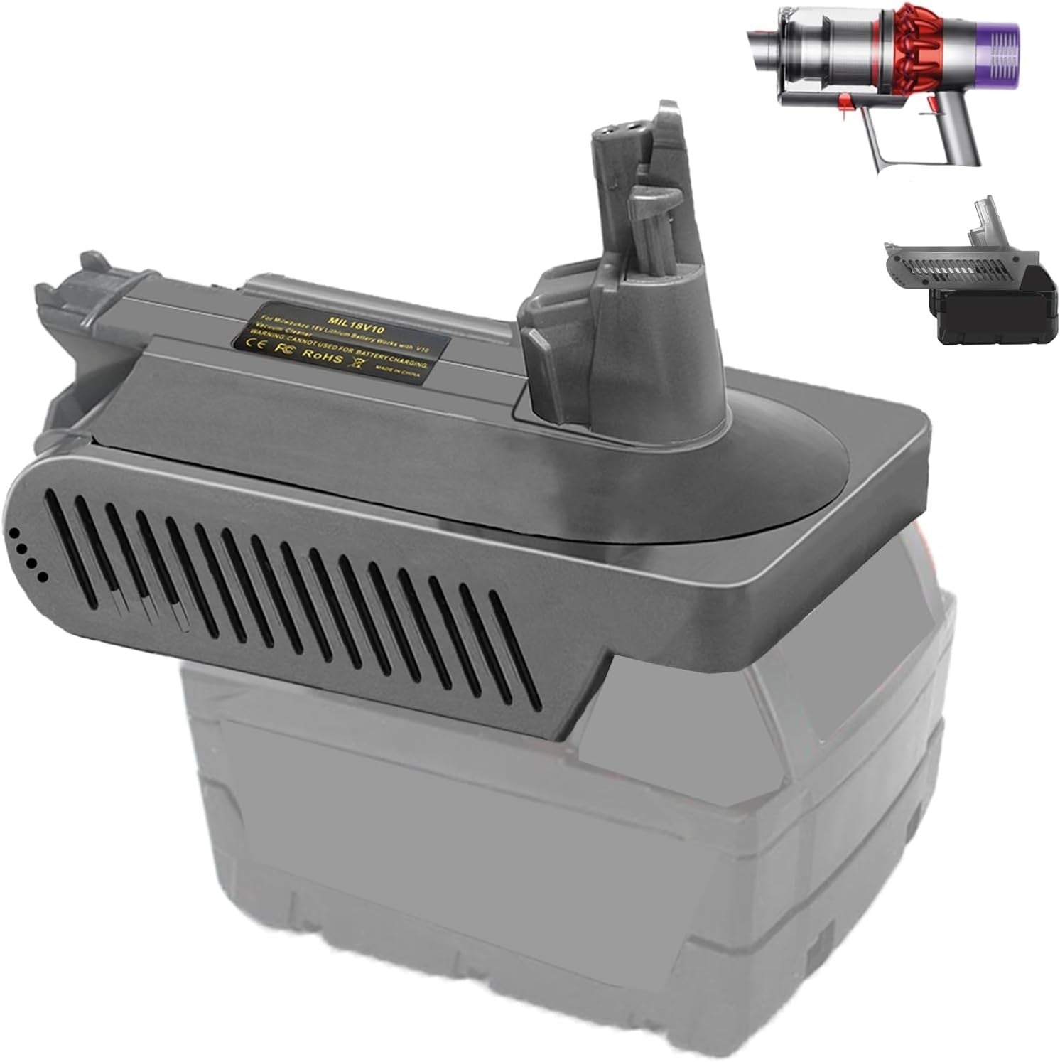 V10 Adapter for Milwaukee 18V Battery Convert to for Dyson SV12 Animal Absolute
