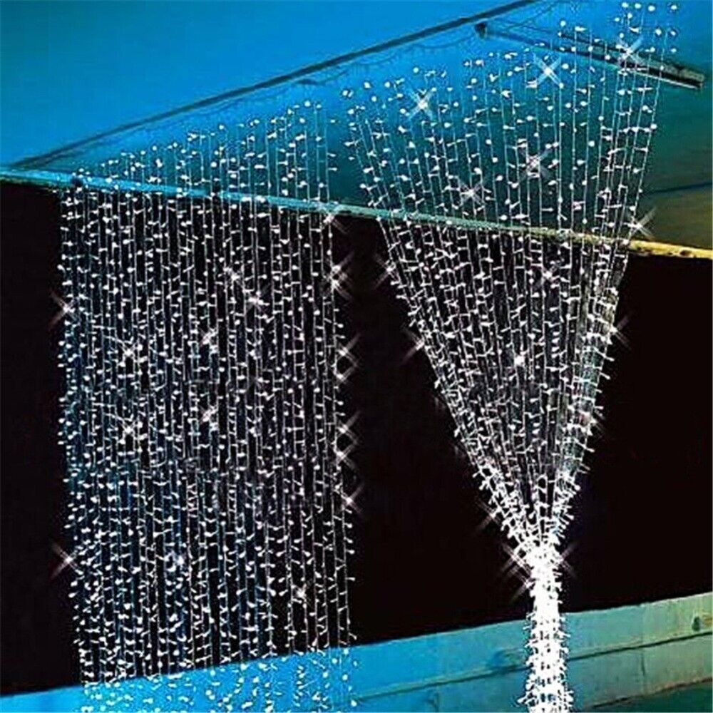 6X3M Christmas Curtain Fairy Lights String 600LED Party Wedding