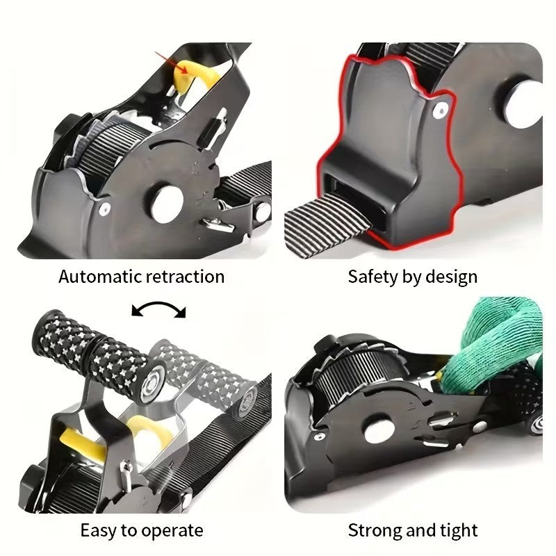 Heavy Duty Ratchet Straps Self Retractable Tie Down Straps with Soft Loops