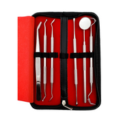 6PCS Dental Hygiene Tools Teeth Cleaning Kits Mirror Scraper Pick Scaler Tweezer