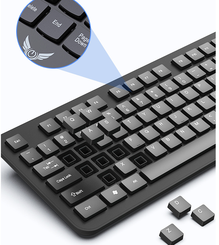 2.4G Wireless Keyboard and Mouse Combo – Slim Chocolate Keycap – Black