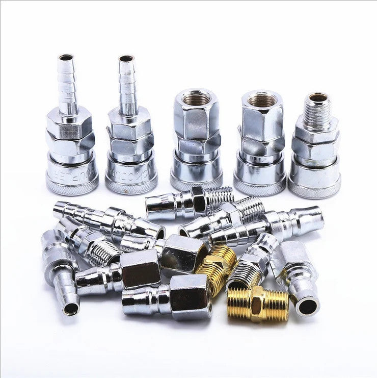 18pcs Air Hose Fittings Nitto Type Male Coupler Compressor Couplings Air Tools