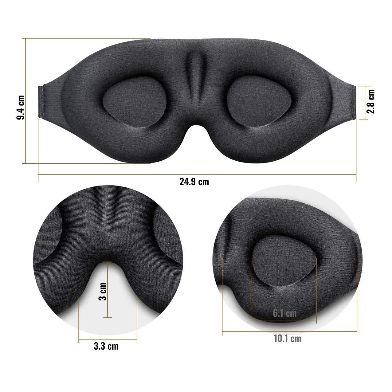 3D Sleep Mask Blindfold Eye Masks Cover Memory Foam Soft Padded