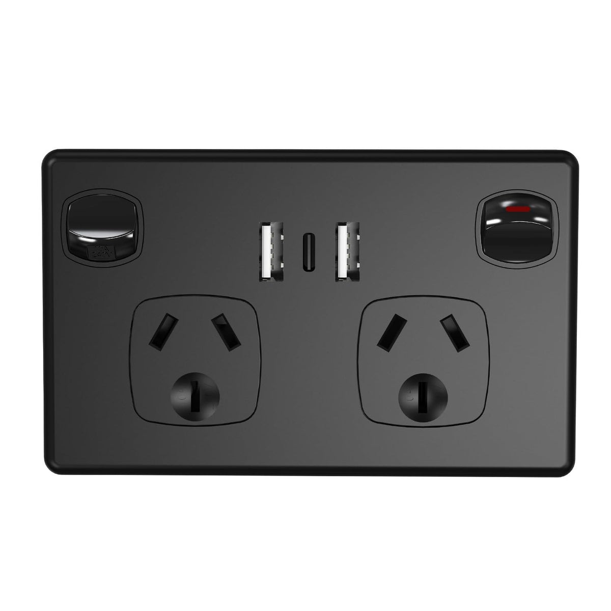 Double Power Point with 2 USB A and Type C, GPO Wall Outlet, Fast Charging 5V
