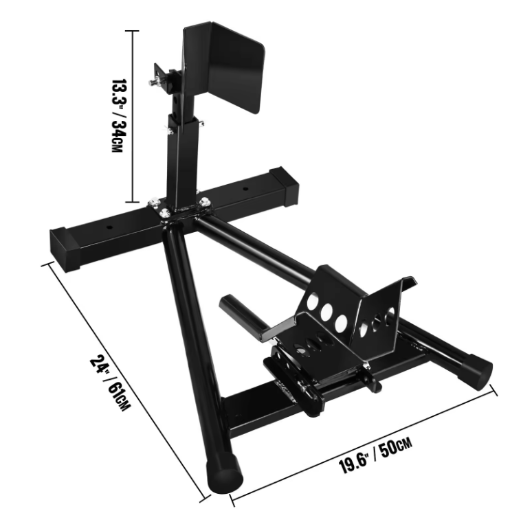 Black Motorcycle Front Wheel Chock Stand Holder For 17''-21'' Wheels