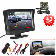 4.3" HD TFT LCD Monitor Car Reverse Camera Kit Rear View Backup IR Night Vision