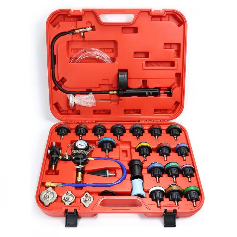 28 Piece Radiator Pressure Tester Kit For Car Cooling System Leak Repair