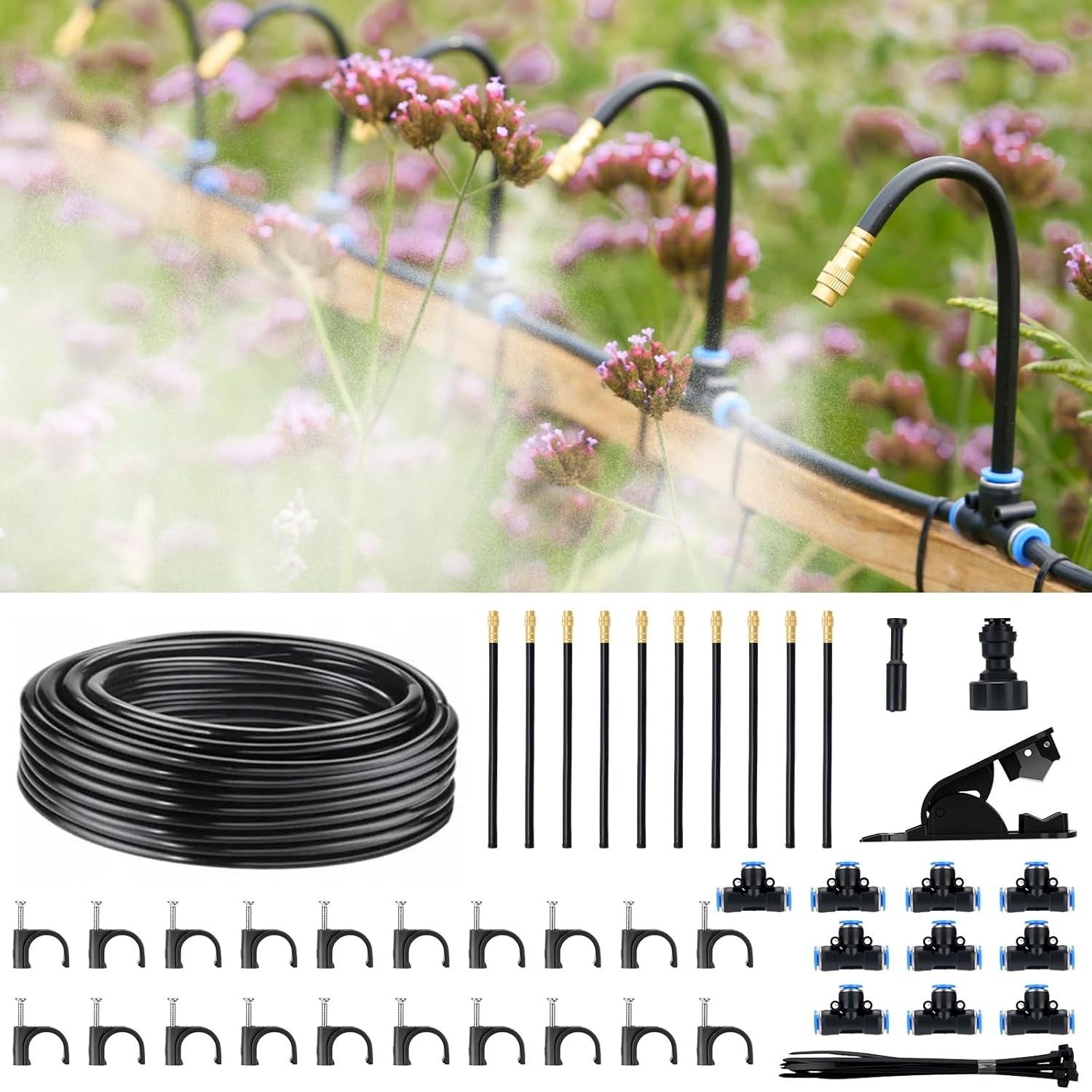 10M Adjustable Watering Irrigation Misting System Kit