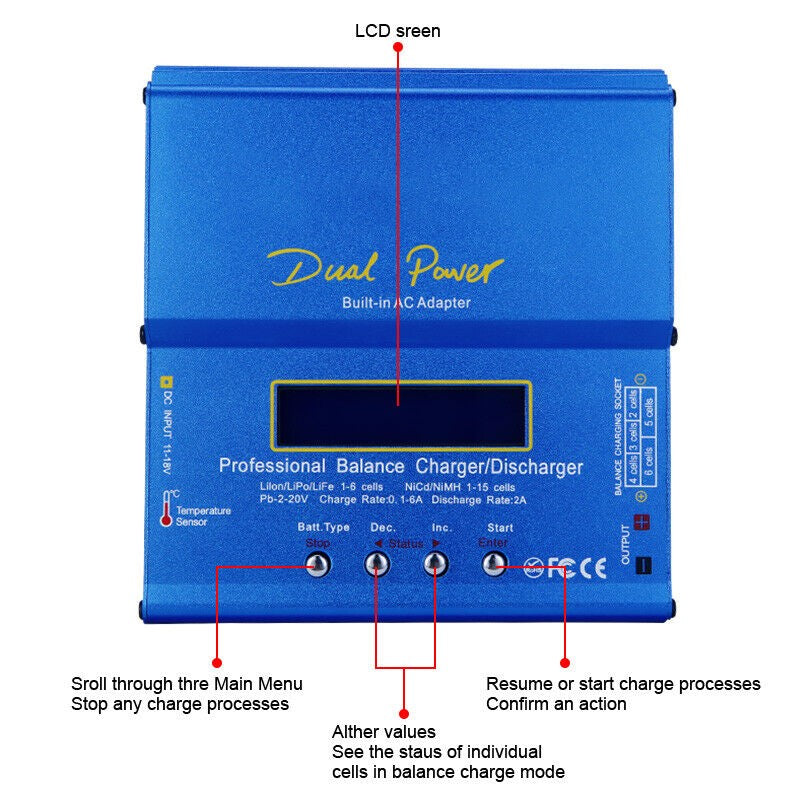 iMax B6AC 80W RC Lipo NiMh Digital Battery Balance Charger Discharger Control