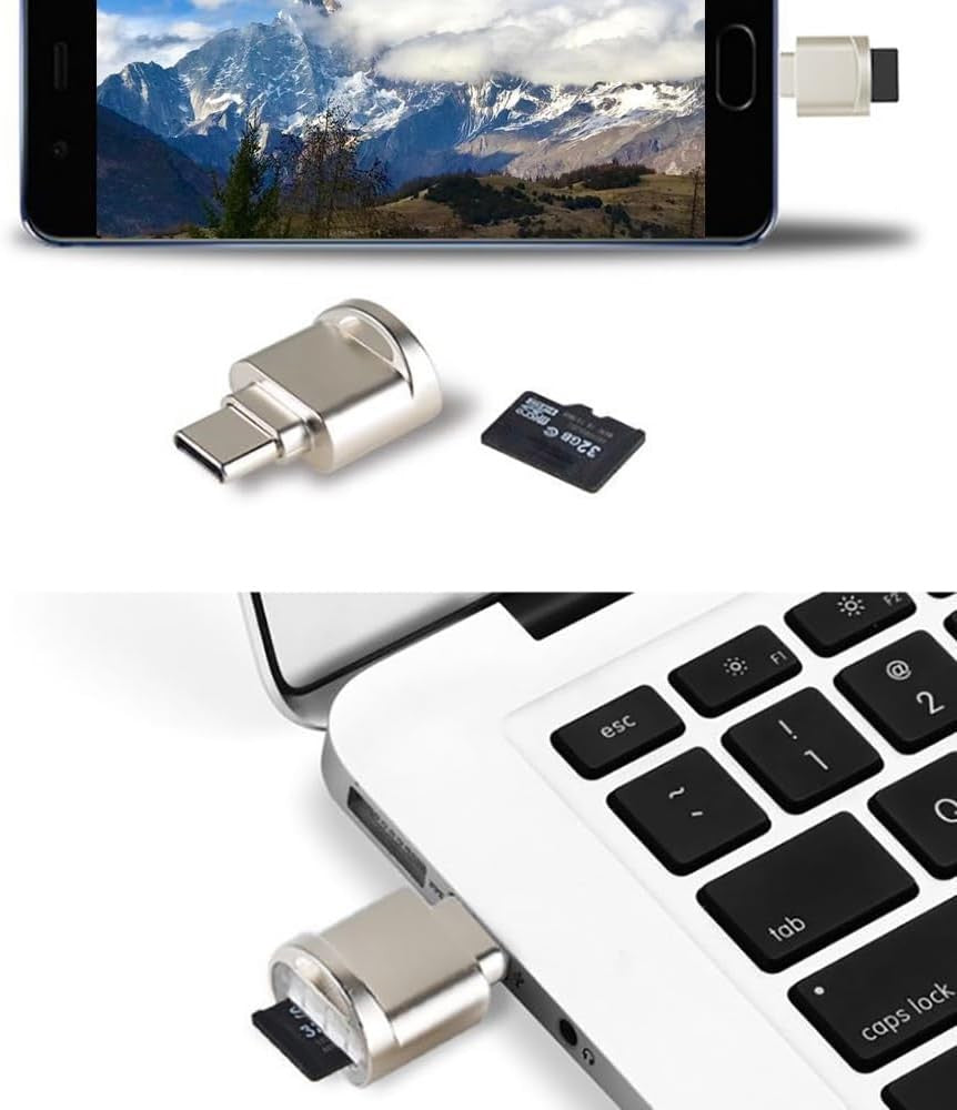 Micro SD Card Reader, USB C to SD Card Reader, Type C TF Memory Card Reader