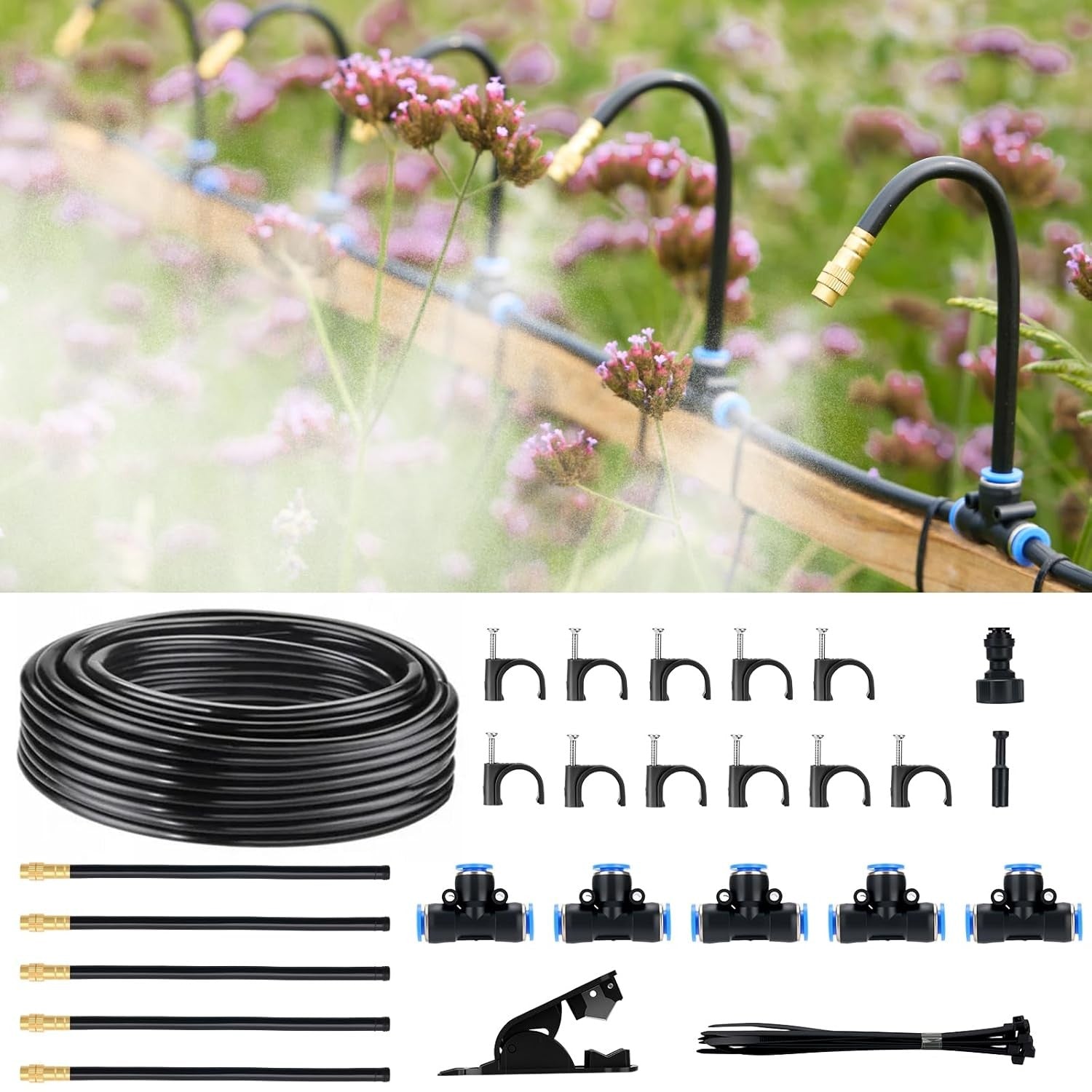 5M Adjustable Watering Irrigation Misting System Kit