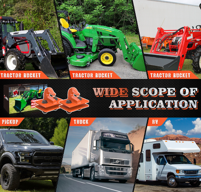 2 pcs 3/8" Tractor Bucket Grab Hook Grade 70 Forged Steel Bolt On Grab Hook