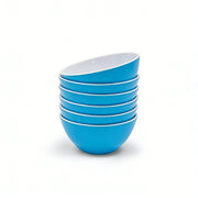 Henni & Friends Melamine Bowls Set, Blue Melamine Cereal/Soup/Salad Bowls, Set of 6