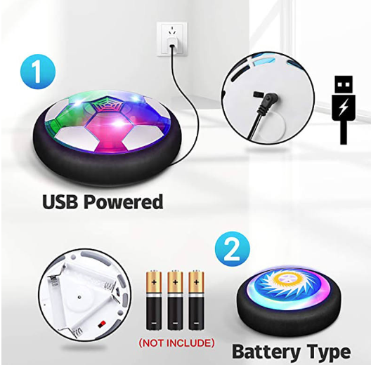 Hover Soccer Ball Set, USB Rechargeable with LED Light and Inflatable Ball