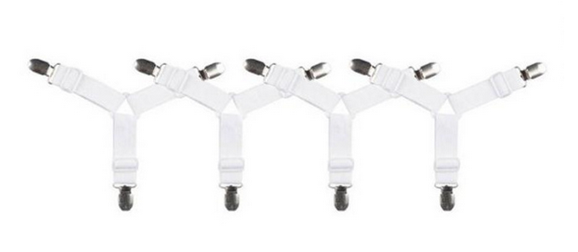 4pcs Triangle Fitted Sheet Strap Clips Grippers Mattress Bed Suspenders Holder