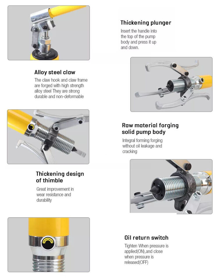 5T Hydraulic Bearing Gear Puller Wheel Hub Puller Separator Garage Tool 3 Jaws