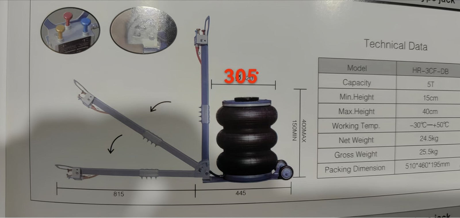 5 Ton Pneumatic Air Jack