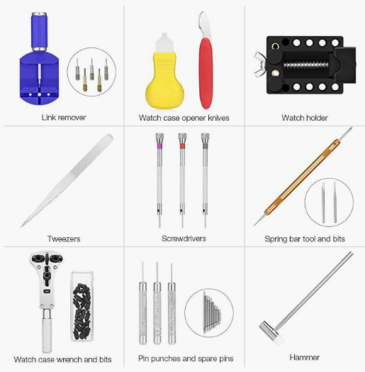 147Pcs Watch Repair Tool Kit Watchmaker Back Case Opener Link Spring Bar Remover