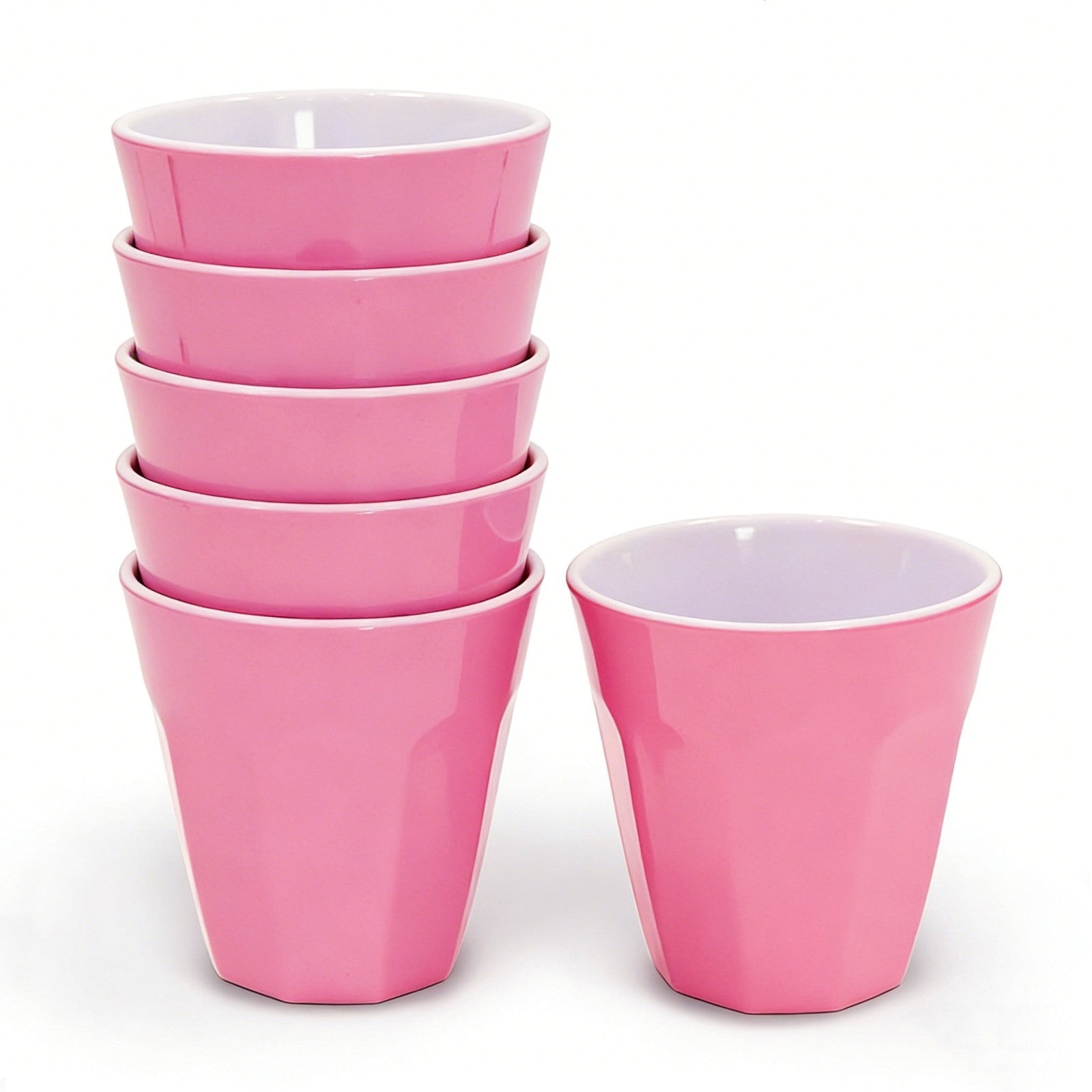 Henni & Friends 300ML Melamine Cups, Set of 6 in Pink BPA Free