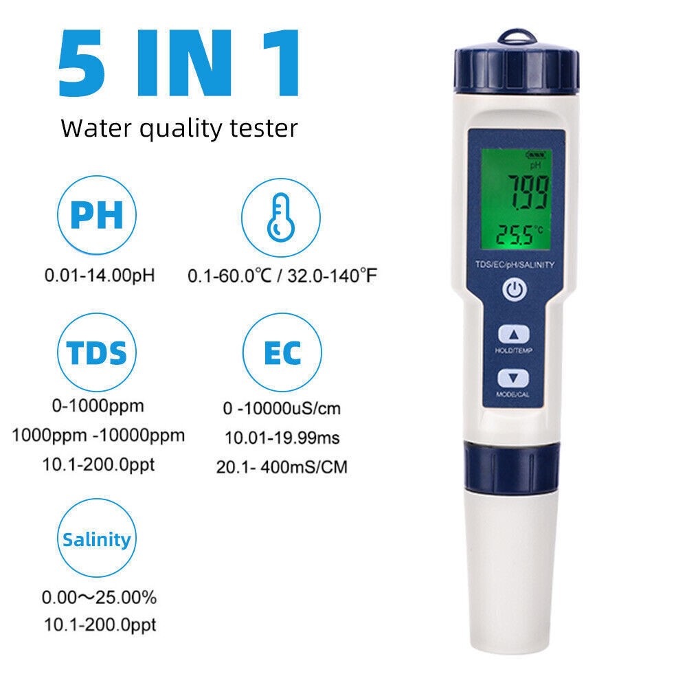 PH TDS Meter Digital Tester Pen Aquarium Pool SPA Water Quality Monitor