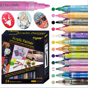 24 Acrylic Paint Pens For Rock Painting Stone Ceramic Glass Rock Markers