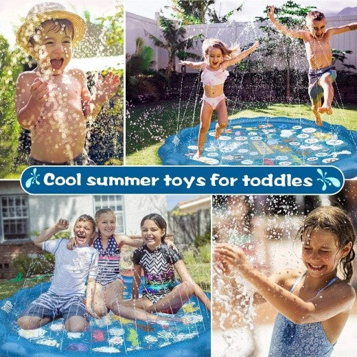 Pet Dog Sprinkler Splash Pad Mat Kids Water Play Spray Pool Toy 100cm
