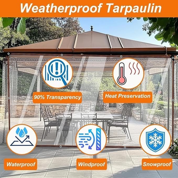 Waterproof Clear Tarpaulin 1m x 3m Transparent Tarpaulin Rainproof