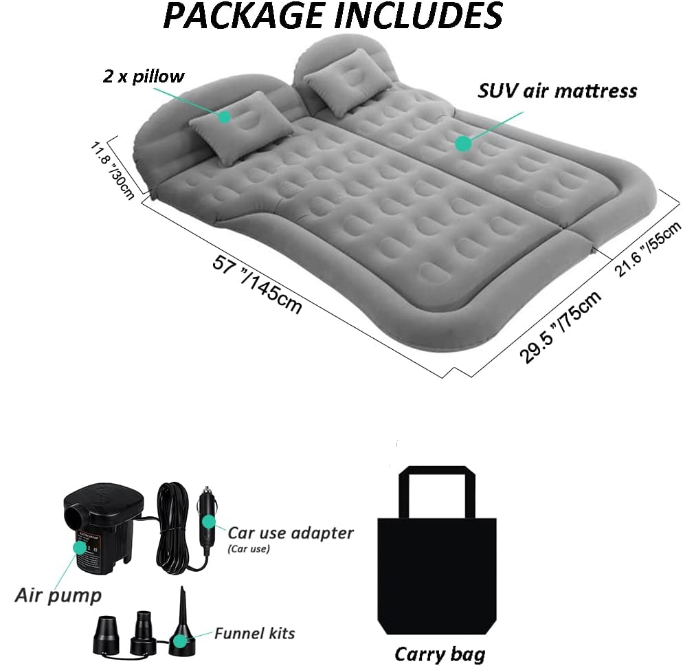 Cars Inflatable Bed SUV Auto Camping Mattress Rear Row Back Seat Travel Sleeping