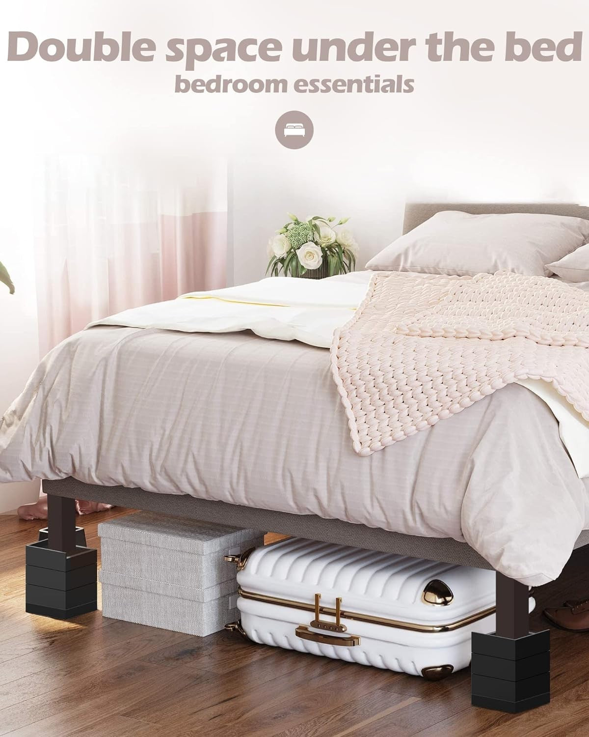 4x Heavy Duty Heavy Duty Furniture Risers Bed Risers 11cm