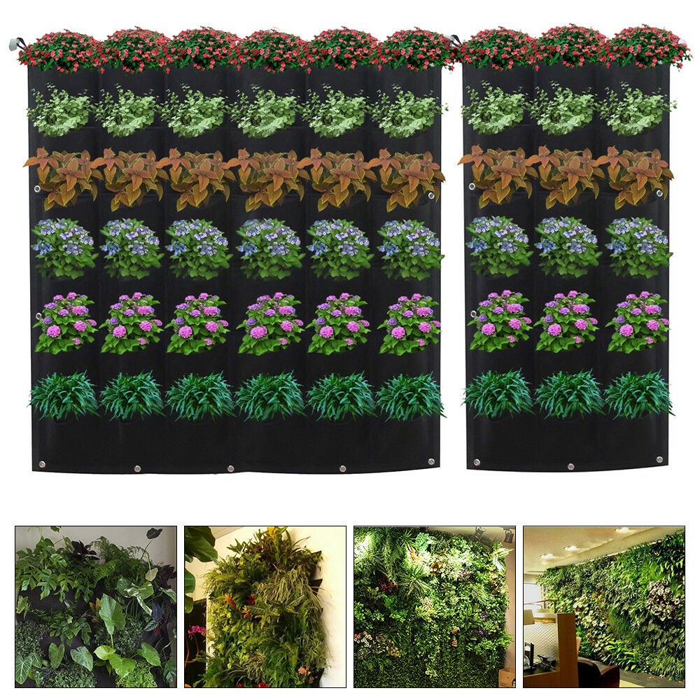 36 Pocket Planting Bag Garden Wall Hanging Planter Outdoor Vertical for Herb Pot