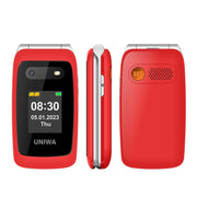 4G Big Button Mobile Flip Phone for Seniors Elderly Unlocked Red