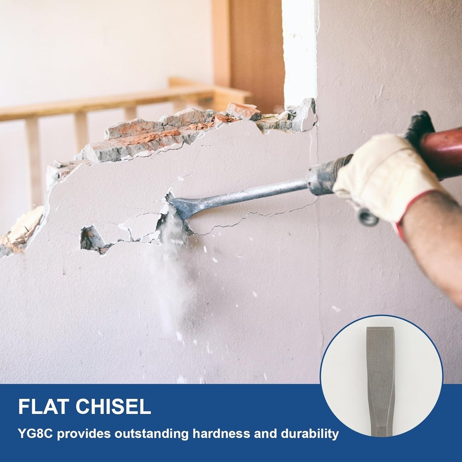 Rotary Hammer Drill Bits Set & Chisels Concrete Masonry Hole Tool 17pcs