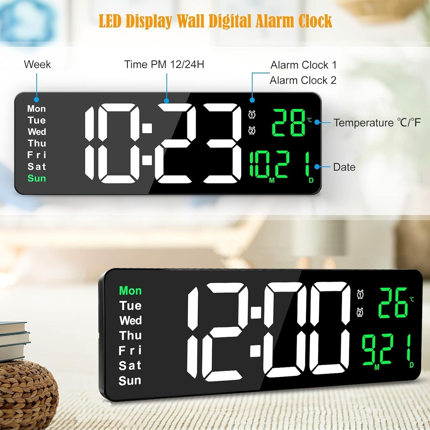 16" Large Digital Wall Clock