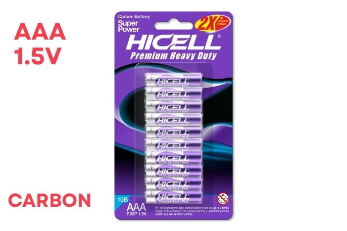 Hicell Batteries AAA Premium Heavy Duty Battery 10pk