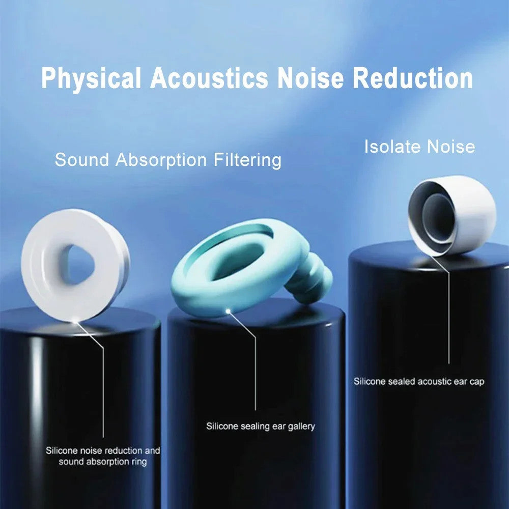Noise Reduction Flexible Ultra Soft Reusable Silicone Ear Plug Study Sleep Plug
