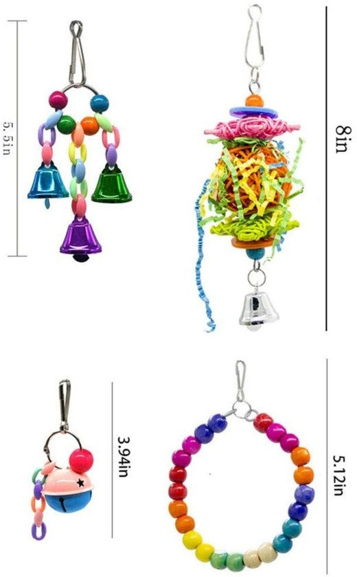 10PCS Parrot Hanging Swing Bird Toy Harness Cage Ladder Parakeet