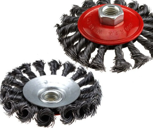 4x Twist Knot Wire Wheel disc & Cup Brush Set Kit for Angle Grinder M14 Crew