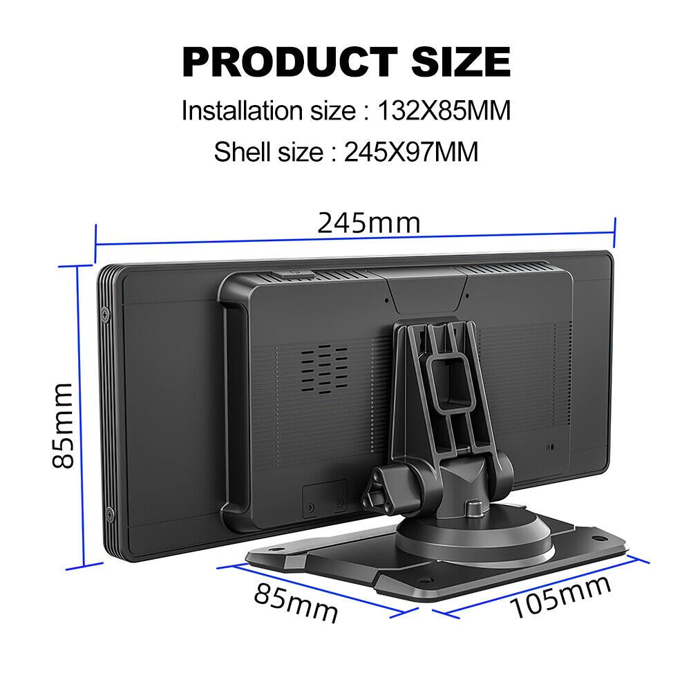 9" Portable Wireless Apple Carplay Android Car Stereo