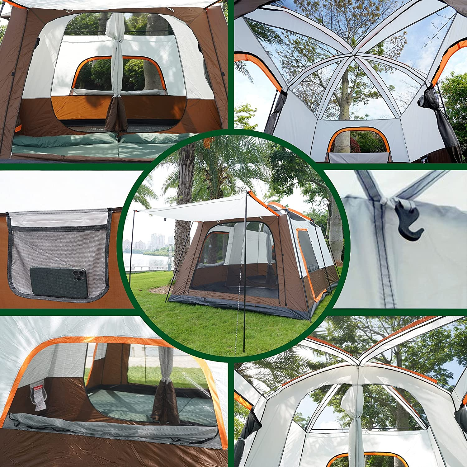8-12persons Includes Carrying Bag Waterproof Portable Tent for Outdoor Camping