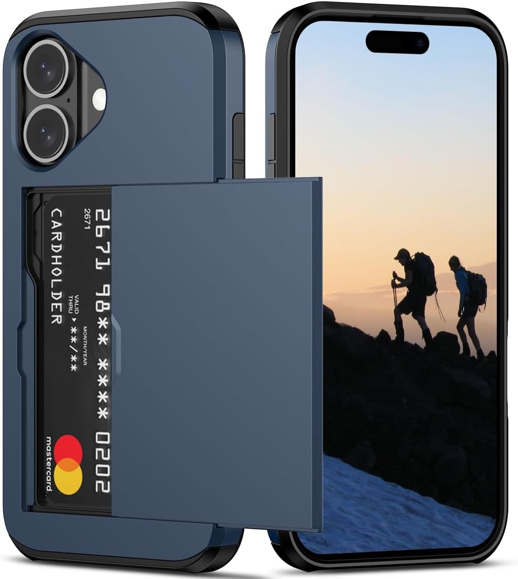 Shockproof Card Slots Back Holder Rugged Case Cover For iPhone 17