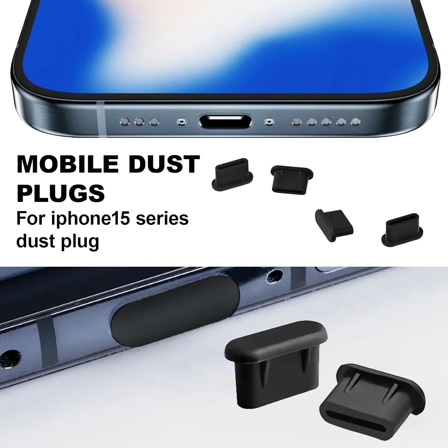 4x Silicone Type-C Dust Plug USB Charging Port Protector Phone Charger Cover Caps