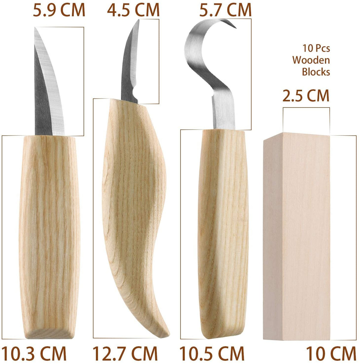 17pcs Wood Carving Kit for Beginners Includes Knives Blocks Gloves