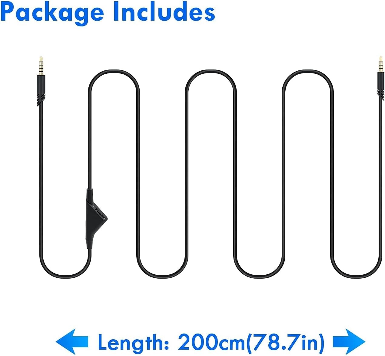 Replacement Audio Aux Cable Cord with Volume Control for Astro A10/A30/A40